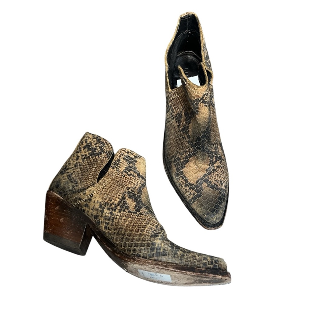 Snakeskin Ankle Boots 6.5 Liberty Black